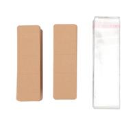 Changor Juego de 200 Fundas para Marcapáginas, Tarjetas de Presentación de Papel Kraft en Blanco con Bolsas Autoadhesivas Transparentes para Marcapáginas Hechos a Mano