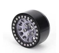 Changor Juego de Cubo de Rueda de Coche Trepador de Control Remoto de Aleación de Metal Fuerte para Axial SCX10 SCX10II 90046 90047 para Excavadoras de Orugas RC 1:10 Negro y Plateado (Negro y Plata)