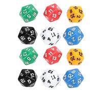 Changor Juego de Dados Vívidos de Enseñanza de Matemáticas de 20 Caras para Juegos de Mesa Educativos, 12 Piezas de 6 Colores para Niños y Profesores