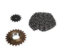 Changor Kit de Cadena y Piñón de 114 Eslabones para Scooters, Bicicletas, Motocicletas, Piñones 410 22T y 410 13T, Acero Metálico Duradero para Modificaciones de Bricolaje