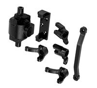 Changor Kit de Eje de Aleación de Aluminio RC, Carcasa de Repuesto de Alta Resistencia para Coche de Escalada HBX 1/24, Calidad Duradera (Negro)