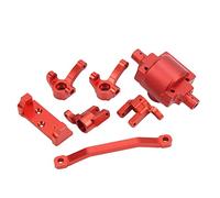 Changor Kit de Eje de Aleación de Aluminio RC, Carcasa de Repuesto de Alta Resistencia para Coche de Escalada HBX 1/24, Calidad Duradera (Rojo)