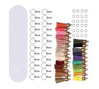 Changor Llaveros en Blanco con Círculos Acrílicos en Blanco para Manualidades, 24 Llaveros Redondos Transparentes con Borlas para Proyectos de Vinilo, Bordes Brillantes, Ligeros y Duraderos