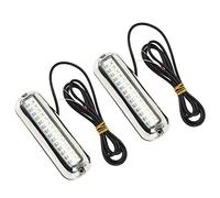 Changor Luces LED Marinas, Luz LED Subacuática para Barco de Alto Brillo, 42LED, para Yate, Material de Acero Inoxidable Resistente Al Agua (Luz azul)