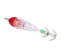 Changor Luz LED para Señuelo de Calamar con Gancho de Paraguas de Doble Capa para Pesca Nocturna, Lámpara de Cebo Roja Impermeable para Alta Mar, Lagos, Ríos y Barcos, Pel de Poliéster, 3,3x0,7