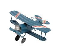 Changor Modelo de Avión Vintage, Adorno de Avión, Decoración de Coches de Adornos de Arte Retro de Arte de Hierro para el Accesorio de Fotografía de Decoración de Pasteles (Azul)
