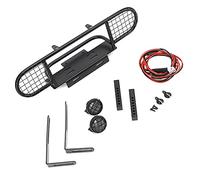 Changor Parachoques Delantero de Metal para Accesorios de Coche RC, Diseño Duradero Que Mejora el Rendimiento de Control para 1/10 Defender SCX10 D90 D110, Negro, 1 Juego (Negro)