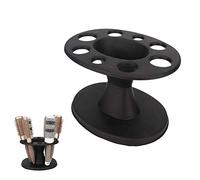 Changor Soporte para Cepillo de Pelo, Soporte para Peine, Estante de Exhibición, Organizador Redondo de Plástico de 8 Agujeros para Salón, Baño, Estante de Almacenamiento para el (Negro)