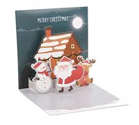 Changor Tarjeta de Felicitación Especial Navideña 3D Hermosa Plata Caliente Procesada para Decoración de Oficina o Sala de Estar Etiqueta de sobre de Papel de Regalo Navideño (Estilo E)