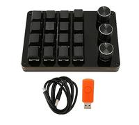 Changor Teclado Macro, Mini Teclado Programable, 16 Teclas, 3 Botones, Interruptor Azul Intercambiable en Caliente para Medios