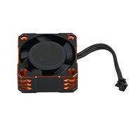Changor Ventilador de Refrigeración de Aluminio, Controlador de Velocidad de 25x25MM de Alto Rendimiento, 32000RPM, para Vehículos Eléctricos RC, Escala 1/10 1/8 /12 (negro naranja)