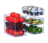 changshengda Set Organizador para Nevera - Juego de 6 piezas (3 tamaños) Organizador para Nevera, Organizador de Cocina para Despensa, Congelador, Armario, Cajón, Oficina - Azul Gris