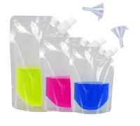 Changyeah 15 Bolsas Paquete bolsas para bebidas para festivales, Bolsas Transparentes para Bebidas Adecuado para Actividades de Fiesta de Pesca de Camping de Viaje. 250ml,350ml, 500ml