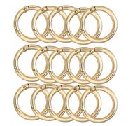 Changyeah 15 unidades de 45 mm redondos mosquetones dorados de aleación de zinc, cierre a presión, para manualidades, monedero, bolso y bolso de mano