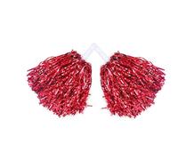 Changyeah 2 pompones de animadora, 2 pompones de animadora, flores de mano, animadora, para eventos deportivos, danza, fiestas, juegos de pelota (rojo)