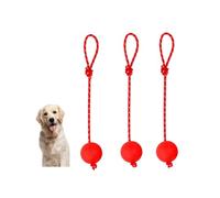 Changyeah 3 Piezas Pelota de Goma para Perros con Cuerda - Juguete de Entrenamiento y Interactivo Resistente para Mascotas, Ideal para Adiestramiento Canino y Juego