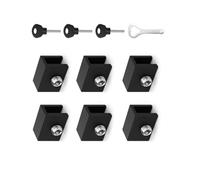 Changyeah 6 PCS cierre ventana corredera, Cerradura de seguridad para ventana corredera ajustable, marco de puerta con cerradura de aleación de aluminio, con cerradura de seguridad y llaves