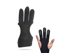 Changyeah Guante tradicional de tiro con arco, 3 dedos, guante de arquero, guante de caza con tres dedos, para jóvenes, adultos y principiantes