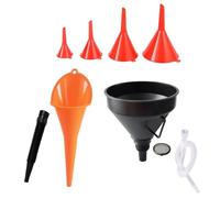 Changyeah Juego de 6 embudos de llenado para coche, de plástico con cuello largo, embudo de combustible con boca ancha, juego universal para coche, taller