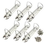 Changyeah Mecanismo de encuadernación de 6 anillas, 6 unidades, clip de metal en forma de D, 2 anillas, mecanismo de anillo en D, carpeta de anillas de metal, para almacenamiento de papel, carpetas