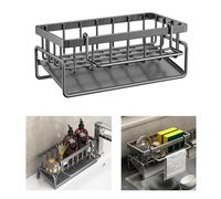 Changyeah Porta trapos de cocina, organizador para fregadero, soporte de esponja, porta esponjas, organizador de cocina, soporte para fregadero de cocina, portaobjetos para fregadero, negro