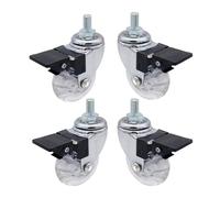 Changyeah Ruedas giratorias, 4 ruedas giratorias, con pernos roscados M8 x 15 y rodamientos de bolas, con freno, para muebles, mesa, carro, bolsa de herramientas. Transporte industrial y logística