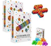 CHANGYUE Juego de Dados de Palabras revueltas para 1-5 Jugadores, ortografía rápida y Divertida, Juegos de Mesa Familiares, Pack 2 Piezas