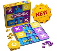 CHANGYUE Juego Tic TAC Toe, Divertidos Juguetes Fidgets Mini Juegos de Mesa, Juguete definitivo Tic TAC Toe para Noche de Juegos Familiares, Incluye 1 Tablero, 41 X, 40 O, 5 X Grandes