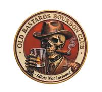 CHANGYUE Monedas conmemorativas Old Fuckers Club, Monedas de desafío metálicas 3D pintadas, cráneo Vintage Ligero, coleccionables para viajeros, aventureros y Seres Queridos