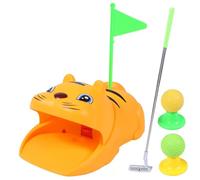 CHANGYUE Retornador automático de Golf con minijuego de Golf Tiger con Pelotas, 3 Palos, tapete para Poner, Regalos de cumpleaños para niños y niñas de 3 a 8 años