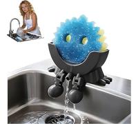 CHANGYUE Soporte de esponja 3D para Scrub Daddy, colgante con drenaje, organizador divertido para esponjas, estante para fregadero (negro) (G)