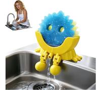 CHANGYUE Soporte de esponja 3D para Scrub Daddy, colgante con drenaje, organizador divertido para fregadero (amarillo) (C)