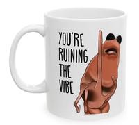 CHANGYUE Taza de café Marcus The Worm Robert Help Meme, divertida taza de café surrealista de humor de Internet, taza de café Marcus The Worm Robert, regalo para amigos (Q)