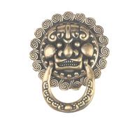 CHANKLI Oriental Aesthetics Lion Head Keychain with Ring - Gold Brass Fashion Accessory, Suitable for Clothing, Bags, and Keys | Handmade Retro Metal Decoration (antique gold)
