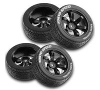Chanmoo Neumáticos de carretera 1/10 RC y ruedas de plástico de 12 mm hexagonales Rally Racing neumáticos para Touring Street Car a escala 1:10 Tamiya TT01 TT02 XV01 TA06 A959 PTG2 144001 HPI KYOSHO