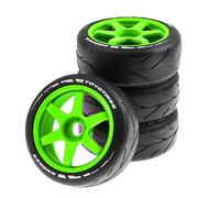 Chanmoo Neumáticos RC de 1/8 en Carretera y Ruedas de Deriva de plástico Duro de 17 mm hexagonales de Carreras de Rally para Coche de Calle Touring a Escala 1:8 Tamiya HPI WR8 HSP Hobao ARRMA Redcat