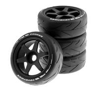 Chanmoo Neumáticos RC de 1/8 en Carretera y Ruedas de Deriva de plástico Duro de 17 mm hexagonales de Carreras de Rally para Coche de Calle Touring a Escala 1:8 Tamiya HPI WR8 HSP Hobao ARRMA Redcat