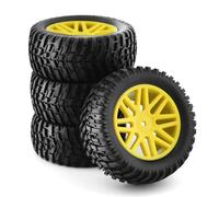 Chanmoo Neumáticos y ruedas todoterreno 1/10 RC de 12 mm de goma hexagonal con inserto de espuma para coche de buggy a escala 1:10, ARRMA Traxxas Wltoys 144001 Losi HSP 94107 94170 94155 94177 4