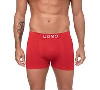 Channo Bóxer Rojos de Licra para Hombre Especial Navidad y Año Nuevo Colección UOMO Elegancia y Comodidad Fiestas - Pack de 2, Rojo, XL
