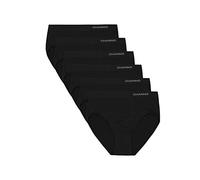 Channo Bragas Clásicas Básicas Mujer de Licra sin Costuras Efecto Invisible Midi Altas Color Liso - Pack de 6, Negro, XXL