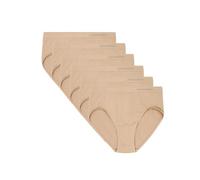 Channo Bragas Clásicas Básicas Mujer de Licra sin Costuras Efecto Invisible Midi Altas Color Liso - Pack de 6, Visón, XL