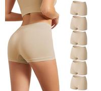 Channo Bragas Culotte Shorts de Licra Sin Costuras Suaves y Cómodos - Pack de 6, Visón, M/L