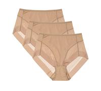 Channo Bragas Mujer Licra Invisibles Que No Marcan Efecto Tanga Básicas Colores Lisos (Pack de 3 Visón, XL)