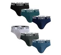 Channo Calzoncillos Hombre Slip de Algodón UOMO - Pack6 Multicolor L