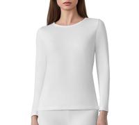 Channo Camiseta Interior Térmica para Mujer: Suave Cómoda y Transpirable para Deporte Vida Cotidiana y Actividades Invernales(Blanco XL)