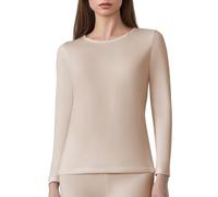 Channo Camiseta Interior Térmica para Mujer: Suave Cómoda y Transpirable para Deporte Vida Cotidiana y Actividades Invernales(Beige M)