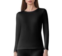 Channo Camiseta Interior Térmica para Mujer: Suave Cómoda y Transpirable para Deporte Vida Cotidiana y Actividades Invernales(Negro XL)