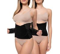 Channo Fajas Cinturones Lumbares para Espalda Mujer Doble Ajuste Fuerte - Pack de 2, Negro, XXL/3XL