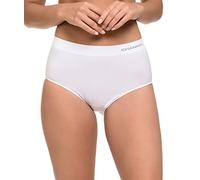 Channo Pack de 4 Bragas Midi Altas básicas Lisas de Licra con Efecto Invisible sin Costuras Color Liso (Blanco, L/XL)