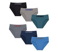Channo Slips Calzoncillos Licra para Hombre, Invisibles, Cómodos y Suaves. Colección UOMO - Pack de 6, Multicolor, L